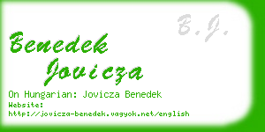 benedek jovicza business card